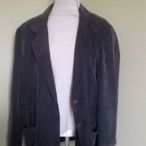 Silk Blazer, Women's XL, Black with 2 Brass Buttons, fully lined, 2 pockets.